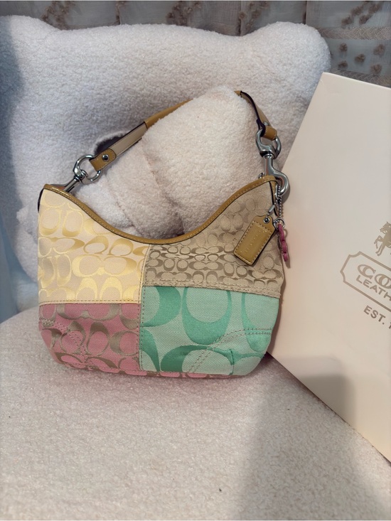 Coach Handbags - Coach Patchwork Signature Small Hobo Bag in Pastel Multi